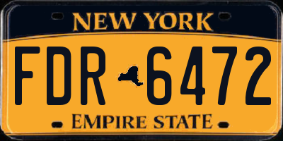 NY license plate FDR6472