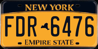 NY license plate FDR6476