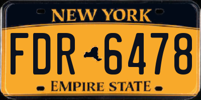 NY license plate FDR6478