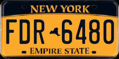 NY license plate FDR6480