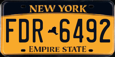 NY license plate FDR6492