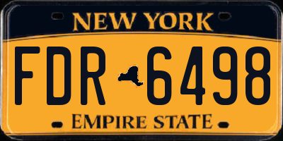 NY license plate FDR6498