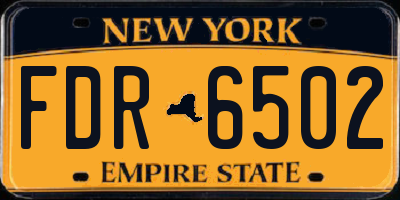 NY license plate FDR6502