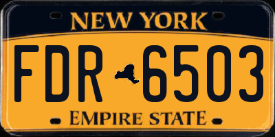 NY license plate FDR6503