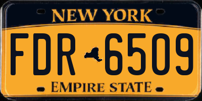 NY license plate FDR6509
