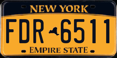 NY license plate FDR6511
