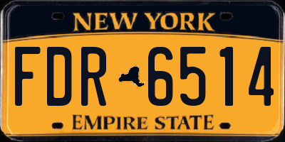 NY license plate FDR6514