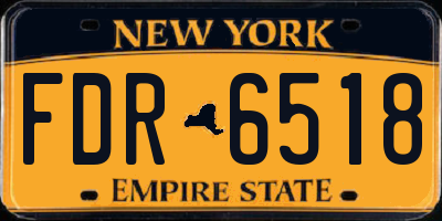 NY license plate FDR6518