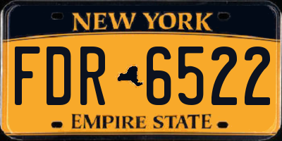 NY license plate FDR6522