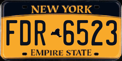 NY license plate FDR6523