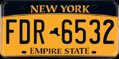 NY license plate FDR6532
