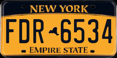 NY license plate FDR6534