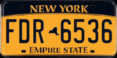 NY license plate FDR6536