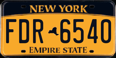 NY license plate FDR6540
