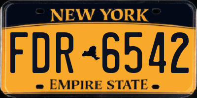 NY license plate FDR6542