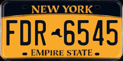 NY license plate FDR6545