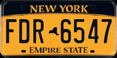 NY license plate FDR6547