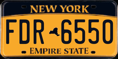 NY license plate FDR6550