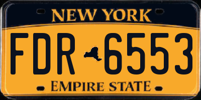 NY license plate FDR6553