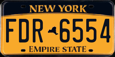 NY license plate FDR6554