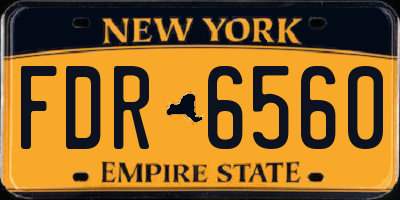 NY license plate FDR6560