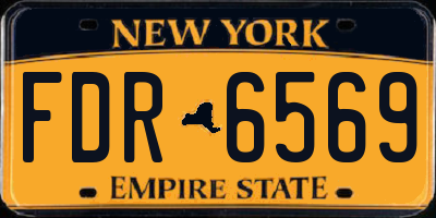 NY license plate FDR6569