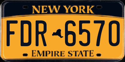 NY license plate FDR6570