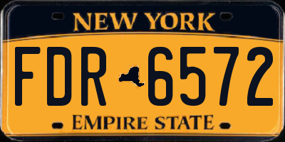 NY license plate FDR6572