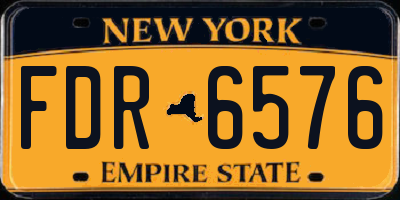 NY license plate FDR6576