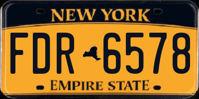 NY license plate FDR6578