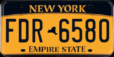 NY license plate FDR6580