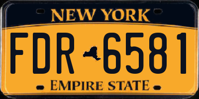 NY license plate FDR6581