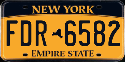 NY license plate FDR6582