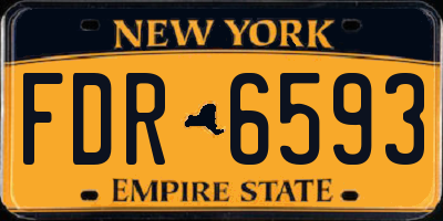 NY license plate FDR6593