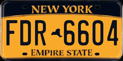 NY license plate FDR6604
