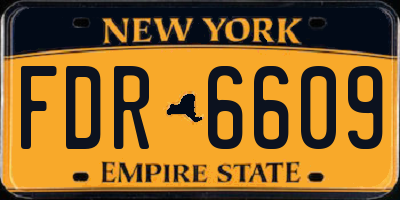 NY license plate FDR6609