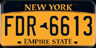 NY license plate FDR6613