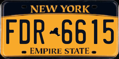 NY license plate FDR6615