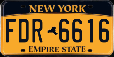 NY license plate FDR6616