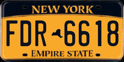 NY license plate FDR6618