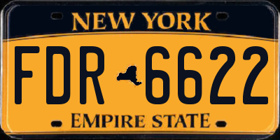 NY license plate FDR6622