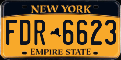 NY license plate FDR6623