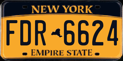 NY license plate FDR6624