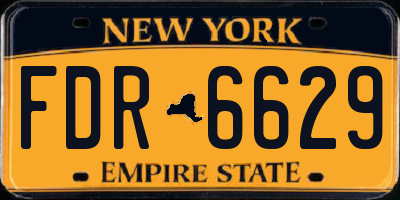 NY license plate FDR6629