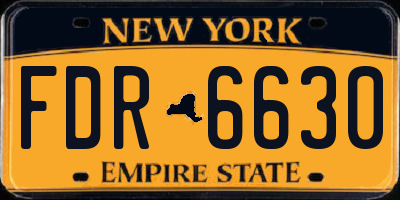 NY license plate FDR6630