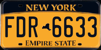 NY license plate FDR6633