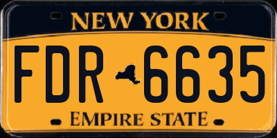 NY license plate FDR6635