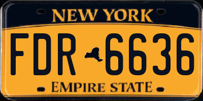 NY license plate FDR6636