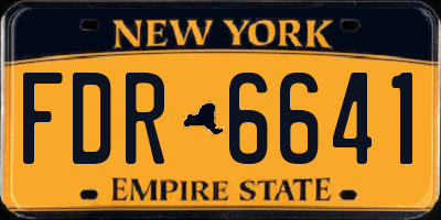 NY license plate FDR6641