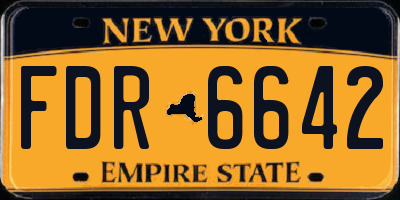 NY license plate FDR6642